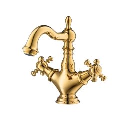 Vòi chậu lavabo nóng lạnh thân cao màu vàng COTTO CT2220C18#GR