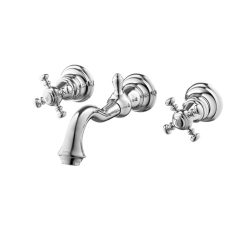 Vòi chậu lavabo nóng lạnh 3  lỗ gắn tường COTTO CT2222C18