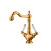 Vòi chậu lavabo nóng lạnh thân cao màu vàng COTTO CT2223C42#GR