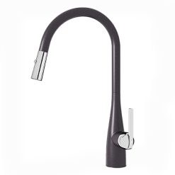 Vòi rửa bát nóng lạnh dây rút Konox Curva Black