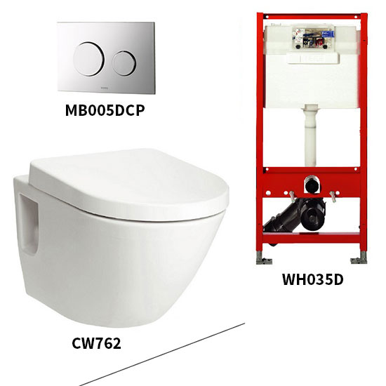 Bộ bồn cầu treo tường Toto CW762/WH035D/MB005DCP
