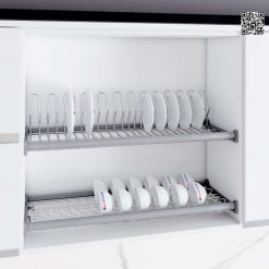 Giá bát đĩa cố định 2 tầng oval KIT PLUS DMAS70