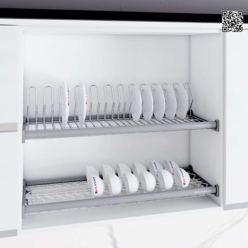 Giá bát đĩa cố định 2 tầng oval KIT PLUS DMAS70