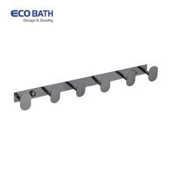 Móc quần áo 6 treo tường màu ghi xám Ecobath EC2005-6BU