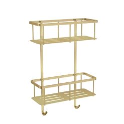 Kệ thẳng 2 tầng màu vàng chải EcoBath EC4068-2BG