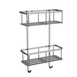 Kệ thẳng 2 tầng màu ghi xám EcoBath EC4068-2BU