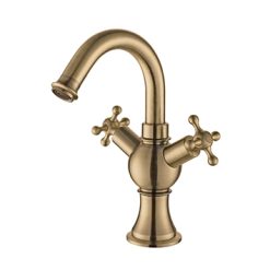 Vòi chậu lavabo nóng lạnh màu vàng Elimen CD-2051-3TJ