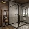 Vách kính nhà tắm màu đen Fendi FMG-2X4B