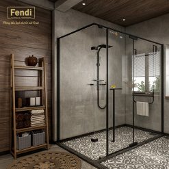 Vách kính nhà tắm màu đen Fendi FMG-2X4B