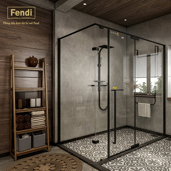 Vách kính nhà tắm màu đen Fendi FMG-2X4B