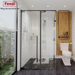 Vách kính nhà tắm màu đen Fendi FMG-3X3B