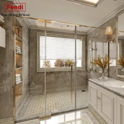 Vách kính nhà tắm màu vàng Fendi FMP-1X3G