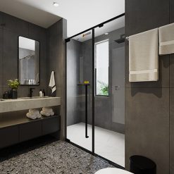 Vách kính nhà tắm màu đen Fendi FMP-2X2B