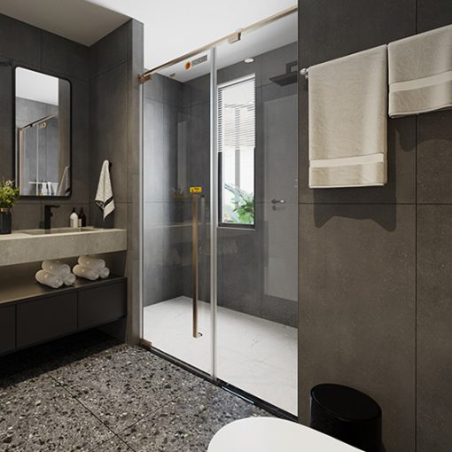 Vách kính nhà tắm màu vàng Fendi FMP-2X2G