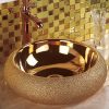Chậu rửa lavabo nghệ thuật mạ vàng G319