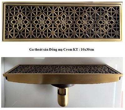 Ga thoát sàn bằng đồng Cleanmax 10x30cm