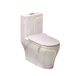 Bồn cầu màu trắng vân đá liền khối két liền GDKES SA-285 MGL
