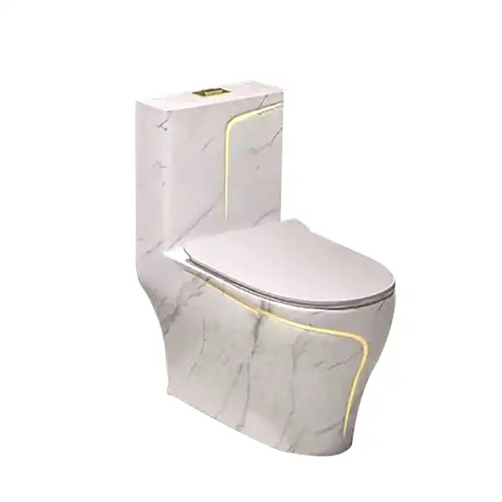 Bồn cầu màu trắng vân đá liền khối két liền GDKES SA-285 MGL
