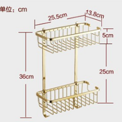 Giá để dầu gội 2 tầng mạ vàng
