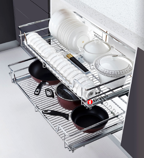 Giá đựng xoong nồi tủ dưới nan dẹt Grasso GD7002