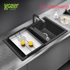 Chậu rửa bát 2 hố đá màu đen Geler GL-GR 805485B