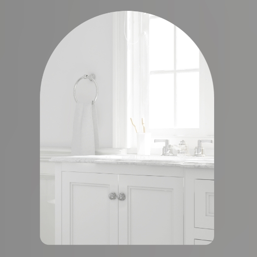 Gương nhà tắm hình vòm mài bóng cạnh GLS S00A10