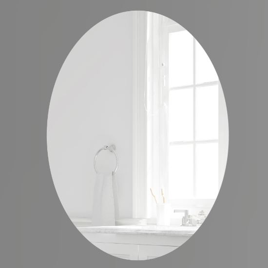 Gương nhà tắm hình elip mài bóng cạnh GLS S00E10