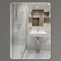 Gương nhà tắm hình chữ nhật đứng hoa văn GLS S00R32