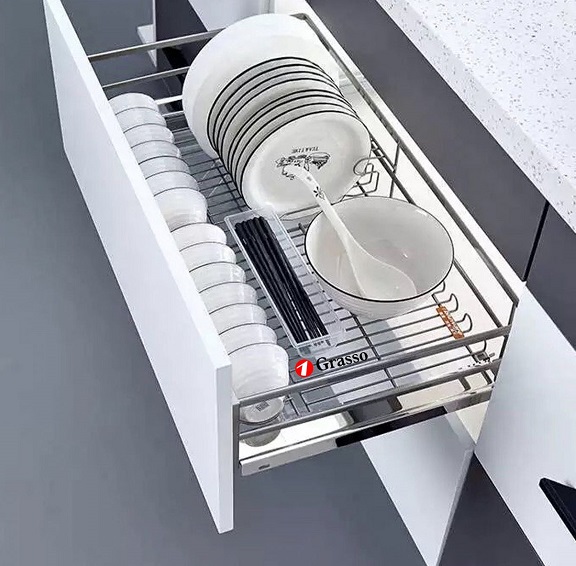 Giá đựng bát địa nan dẹt tủ dưới Grasso GB7002LUX
