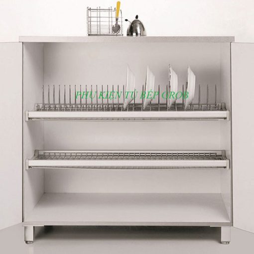 Kệ bát đĩa 2 tầng inox nan Grob GS-160
