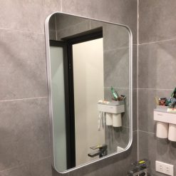 Gương phòng tắm khung viền màu trắng nghệ thuật MIKEN MKG-NT0022W