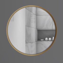 Gương nhà tắm hình tròn viền nhôm GLS C80