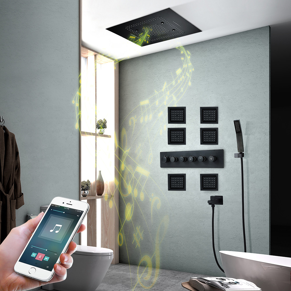 Sen tắm nhiệt độ âm tường màu đen Miken MKAT- HI05008B