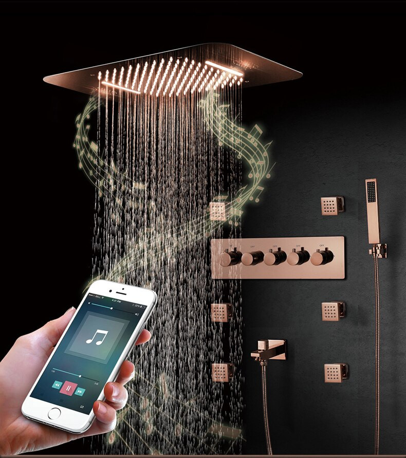 Sen tắm âm tường nóng lạnh màu vàng hồng Miken HI05046T-3