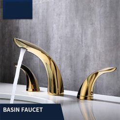 Vòi chậu lavabo mạ vàng HM-1218