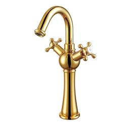 Vòi chậu lavabo mạ vàng HM-1225