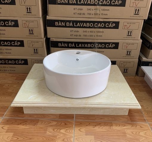 Mặt bàn đá chậu rửa lavabo HM-7050-3