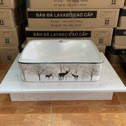 Mặt bàn đá chậu rửa lavabo HM-7050-4