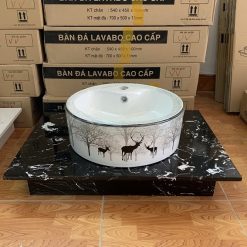 Mặt bàn đá chậu rửa lavabo HM-7050-5