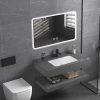 Bộ bàn đá 2 tầng chậu rửa lavabo đá nhân tạo màu ghi vân mây HM-8618GR