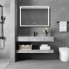 Bộ bàn đá 2 tầng chậu rửa lavabo đá nhân tạo màu ghi vân mây HM-8619GR