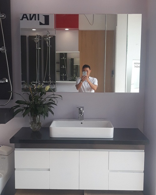 Bộ tủ chậu nhựa Picomat cao cấp theo yêu cầu HM74