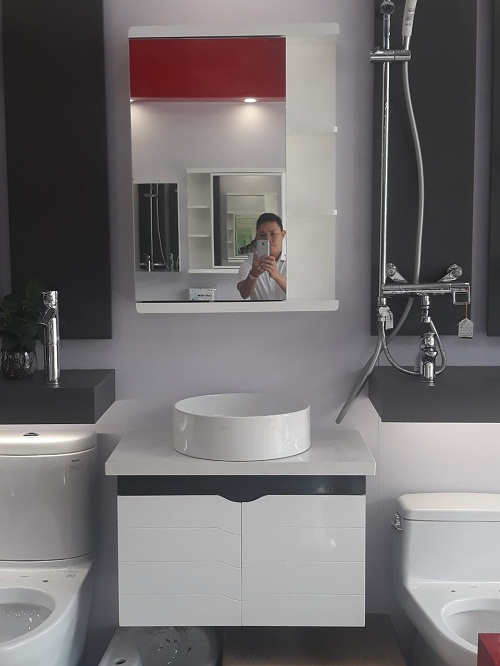 Bộ tủ chậu nhựa Picomat cao cấp theo yêu cầu HM75