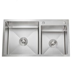 Chậu rửa bát 2 hố lệch đúc liền khối Homaya 7243L