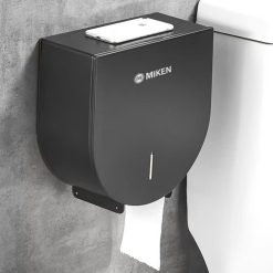 Hộp đựng giấy vệ sinh Inox 304 màu đen loại lớn Miken MK-1106BL