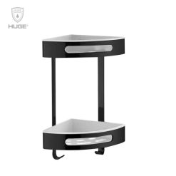 Kệ góc đựng đồ phòng tắm 2 tầng màu đen Huge H-B1929N