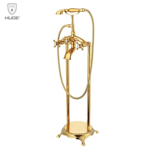 Sen cây đặt sàn cho bồn tắm màu vàng Huge H-SF966G