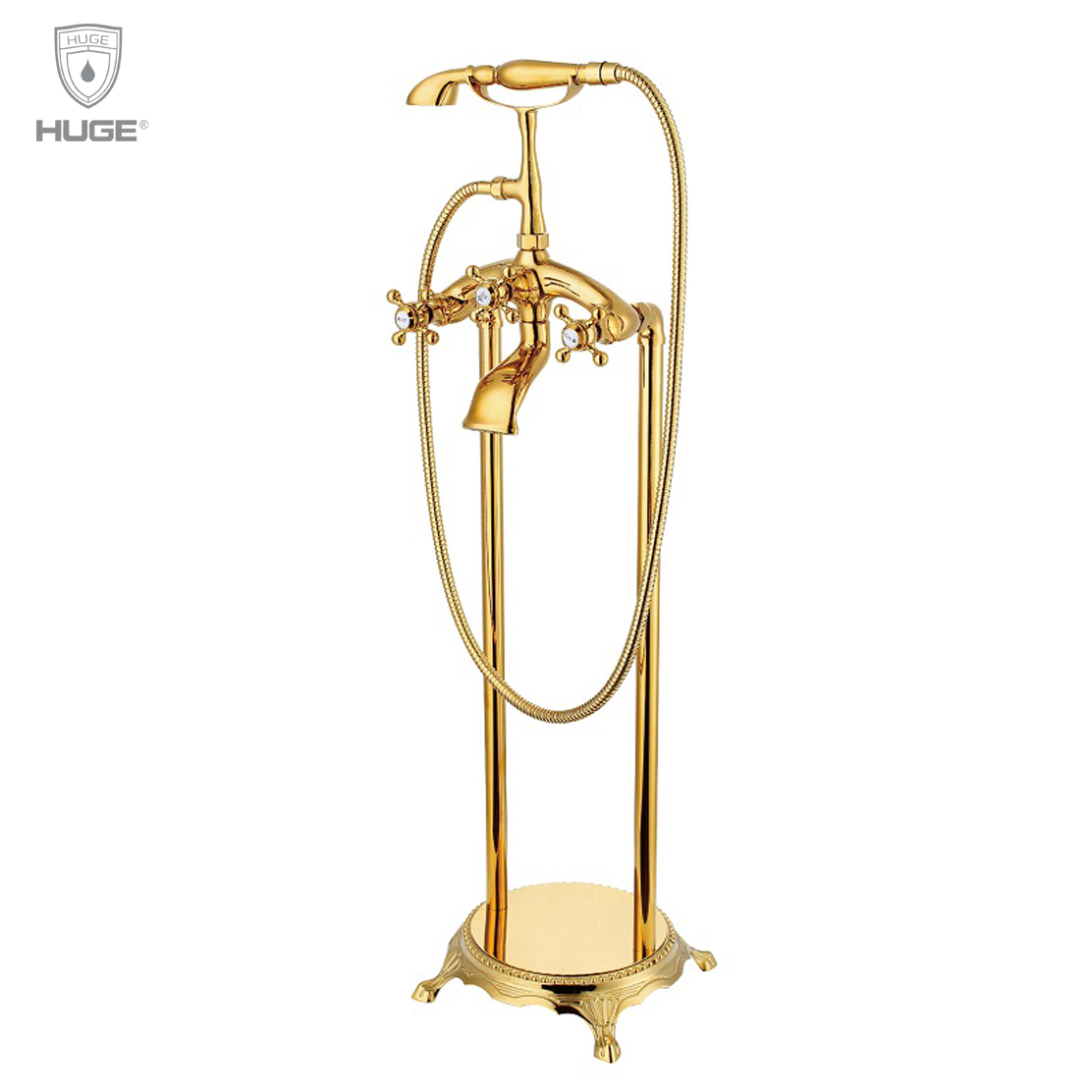 Sen cây đặt sàn cho bồn tắm màu vàng Huge H-SF966G