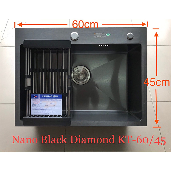 Chậu rửa bát 1 hố Nano Black Kagol 6045