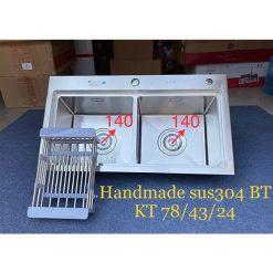 Chậu rửa bát 2 hố cân Inox đúc Kagol 7843C